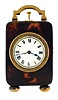 Switzerland, small quarter repeating carriage clock with silver gilt mounted tortoise shell case, 8 day movement repeating the quarters on demand, lever platform with cut, bimetallic balance, back plate marked "Nocturne", gongs marked "Chappuis", Roman numeral white enamel dial, blued steel spade and poker hands, the hardware marked "H.A. & Co", also bearing London hallmark and date letter for 1912