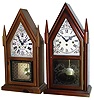 Clocks- 5 (Five) steeple: New England Clock Co., with Kieninger German triple-chime 8 day movement; Waterbury "Large Gothic V.P." 8 days, time and strike,; New England Clock Co. with 2-train modern German movement; Chauncey Jerome 8 days, time and strike,; Jerome & Co. smaller 30 hours, time and strike