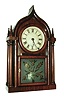 Brewster & Ingrahams, Bristol, Conn., 8 days, time and strike, 4-column OG gothic or Onion Top shelf clock, c1850.