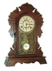 F. Kroeber Clock Co., New York, "Garnet", 8 days, time and strike, walnut mantel clock, c1888