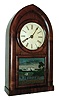 Brewster Manufacturing Co., Bristol, Conn., 8 days, time and strike, round gothic or beehive shelf clock, c1855