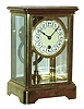 Boston Clock Co., Boston, Mass. "Crystal" brass and beveled glass 8 days, time and strike, tandem-wind crystal regulator, c1890