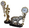 Clocks- 2 (Two) Japan 8 day swing clocks: Diana and elephant figures, late 20th century