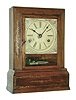 Atkins, Whiting & Co., Bristol, Conn., "rolling-pinion rolling-verge" 30 hours, time and strike, rosewood cottage clock, c1850