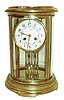 France, crystal regulator, large oval case with beveled glasses, Arabic numeral white enamel dial with polychrome floral garlands, and signed by retailer "Bailey, Banks & Biddle Co.", gilt hands and bezel, 8 days, time and strike, pendule a Paris movement, striking hours on a gong, polished brass mercury pendulum, c1910