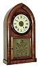 Waterbury Clock Co., Waterbury, Conn., 8 days, time, strike & alarm, round gothic or beehive mantel clock, c1860