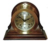 Chelsea Clock Co, for Shreve Crump & Low, Boston, brass 8 day time & ship's bell strike marine clock on mahogany cradle, #651033, c1962