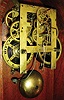 George A. Jones & Co, 6 Cortlandt St., NY, "Corinthian" model 8 day spring driven time and strike, with movement by Noah Pomeroy, Bristol, CT in a walnut case, c1870