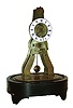 French, LeRoy, Paris, for the English market, miniature time and alarm skeleton clock /less dome, this one fitted with a period Swiss 2 1/2" cylinder musical movement for the alarm, going barrel time movement with silk suspension, C.1851