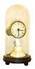Union Labor Co. (Samuel N. Botsford), Southington, Conn., "Candlestick" clock, 30 hour time only, spring driven movement on a porcelain candlestick pedestal on an ebonized wooden base with dome and papered metal dial, c1860,