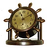 Chelsea Clock Co., Boston, "Clinton" 8 day brass and bronze time only, swivel desk clock, c1946
