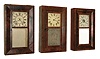 Clocks- 3 (Three) early American 30 hour clocks. (1) Chauncey Jerome, Bristol, CT time and strike, weight driven OG in mahogany veneer case, c1845.  (2) Henry C. Smith, Plymouth, Conn., time and strike, weight driven wood movement OG in mahogany veneered case, c1840. (3) Daniel Pratt, Reading, Mass, time, strike & alarm weight driven wood movement in bevel mahogany veneer case c1840.