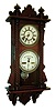 Waterbury Clock Co., Waterbury, Conn., "Calendar No. 36", 8 days, time and strike, double dial calendar wall clock, c1891