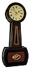 E. Howard & Co., Boston, Mass., "No. 5 Regulator", banjo wall clock, 8 days, time only, weight driven movement in a rosewood grained cherry case with a painted metal dial and reverse painted tablets, c1880