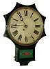 Terry Clock Co., Waterbury, Conn., 8 days, decorated cast iron front wall timepiece, c1875