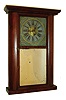 C. & N. Jerome, Bristol, Conn., 30-hour, time and strike, weight brass movement round side shelf clock, c1838