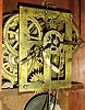 William S. Johnson, 16 Courtlandt St., New York 30 hours, time, strike & alarm weight driven "New York" style 4-column shelf clock, c1845