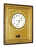 Peter Rau, in Wien, Austria, Rahmenuhr, or picture frame clock, gilt frame behind a glazed door, with carved moldings and applied ornament, signed Arabic numeral white enamel dial, steel moon hands, brass 2 day, three train grand sonnerie striking movement, gilt mask pendulum, c1820