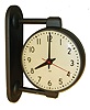 Clocks- 2 (Two) International Business Machines Co., (IBM) Endicott, New York electric powered double-side steel and glass wall clock, and larger IBM "Slave Dial" with convex glass and metal bezel, 20th century
