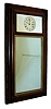 George Hills, Plainville, Conn., 30 hour (possibly 8-day), time and strike,, spring driven brass & iron back plate lever movement in reverse OG mirror wall timepiece.  c.1850