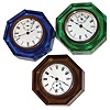 Clocks- 3 (Three) paper weight: E.N. Welch, Bristol, Conn., "Jewel" cut glass 30 hours, novelty clocks: two are time-only, one in Amber strikes, c1886