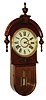 George B. Owen, Winsted, Conn., "Europa" model 8 days, time and strike, wall clock in black walnut case, c1875.