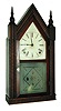 Forestville Manufacturing Co., (J. C. Brown), Bristol, Conn., 8 days, time and strike ripple front sharp gothic or steeple shelf clock. c 1848