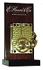 Howard dealer sales display with "59-8" regulator movement mounted on printed mahogany stand, c1980