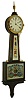 Banjo with Waltham movement, 8 days, weight driven brass movement patent timepiece or banjo clock. Movement is stamped 3211, c1923