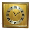 Chelsea Clock Co., Boston, "Raleigh" model 8 day time only, 8" easel desk clock in brass and beveled glass case with ribbed dial, #192756, 1929
