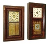 Clocks- 2 (Two): (1) Wells Forbes, Bristol, New Hampshire, 30 hours, time and strike,, OG, c1842. (2) Ansonia Brass Co., Ansonia, Conn., 8 days, time and strike, OOG, c1865.