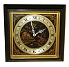 Chelsea Clock Co., Boston, for Abercrombie & Fitch, "Chinese Lacquer" model 8 11/16" square bronze case easel desk clock, #277883, 1941