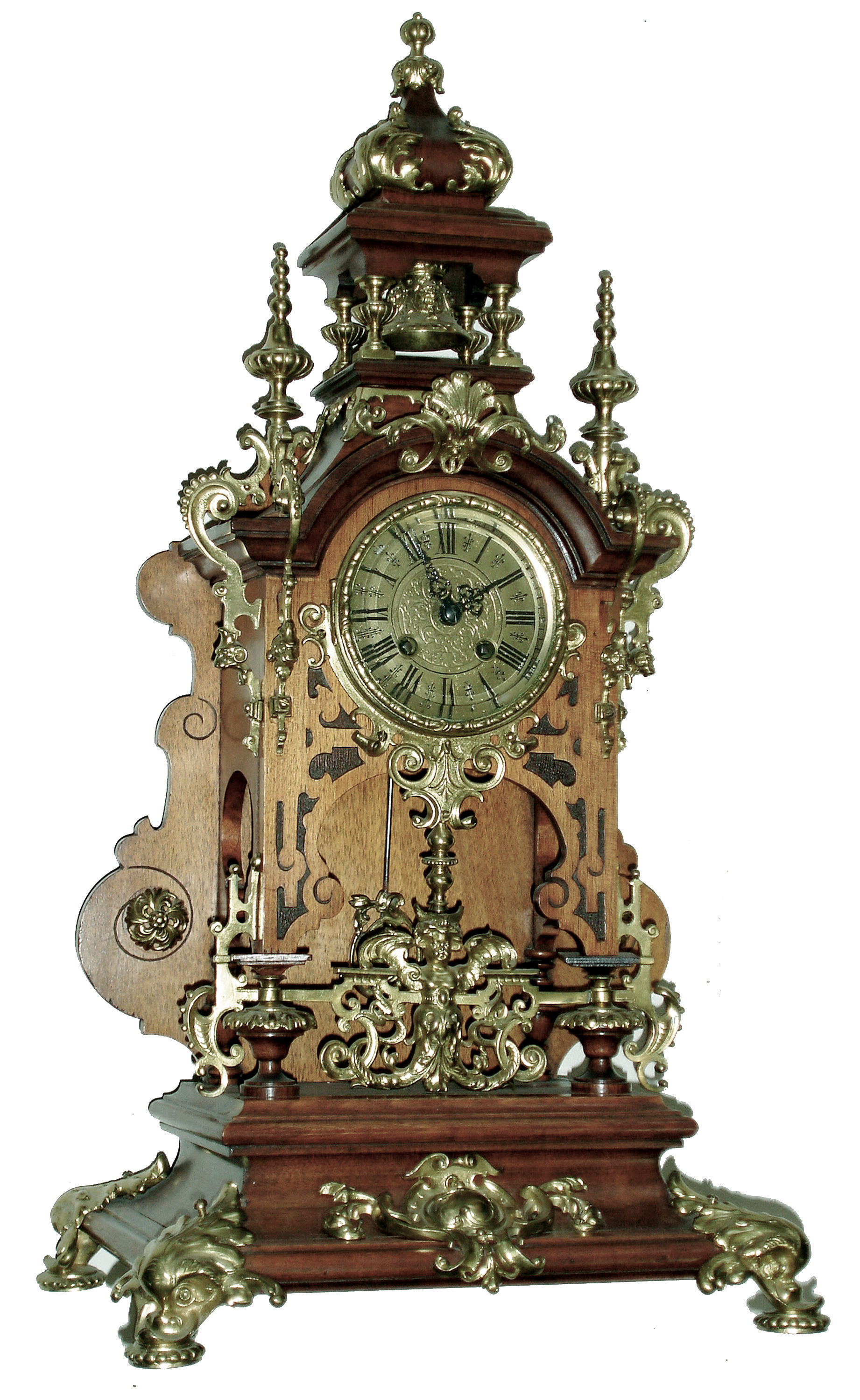 Lenzkirch, Germany, walnut and brass, 8 days, time and strike, table clock, serial number 613096, c1877 — Antique Clocks Price Guide
