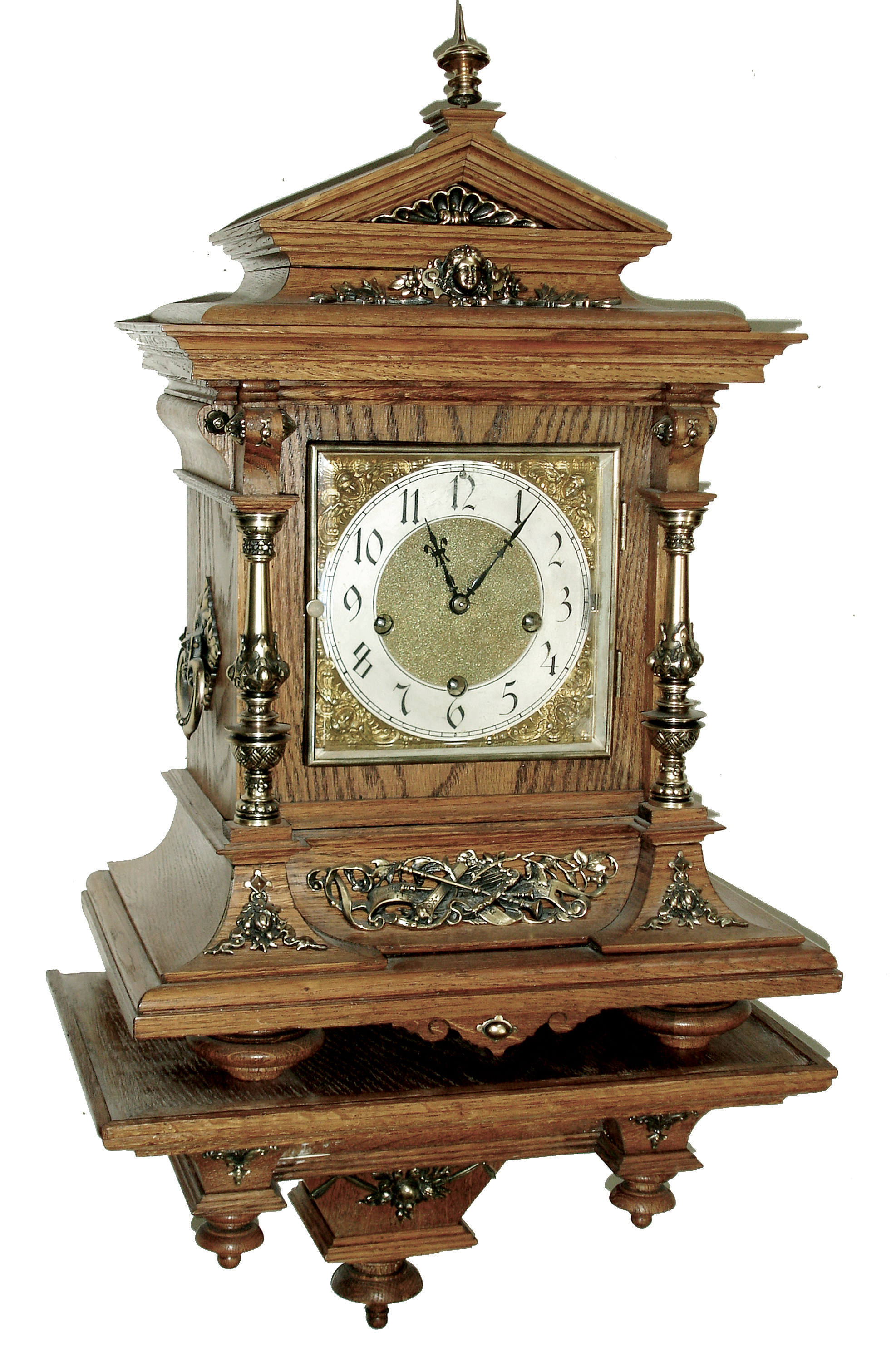 Lenzkirch, Germany, oak and cast brass, 8 days, time and quarter striking bracket clock, serial number 226806, c1860, with matching bracket shelf — Antique Clocks Price Guide