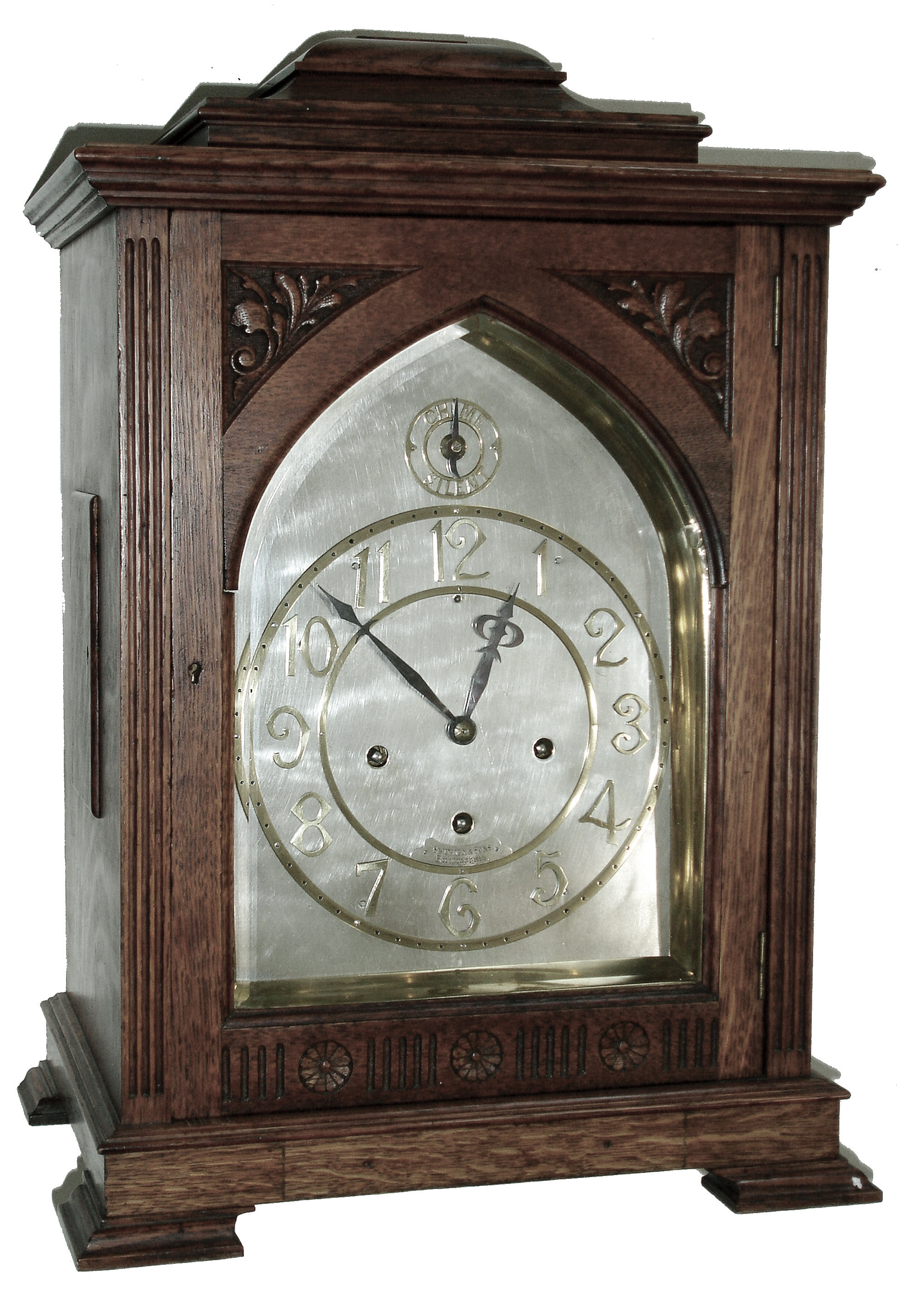 Lenzkirch, Germany, for ÒSwinden & Sons, BirminghamÓ, oak, 8 days, time and quarter striking bracket clock, serial number 1 million 241841, c1900 — Antique Clocks Price Guide