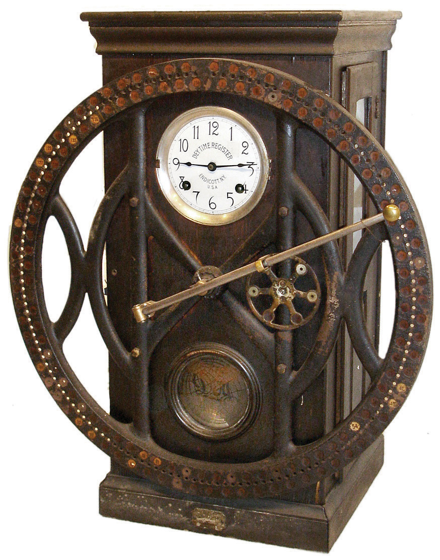 Dey Time Register, Endicott, New York, 8 days duration, time punch clock, c1920 — Antique Clocks Price Guide