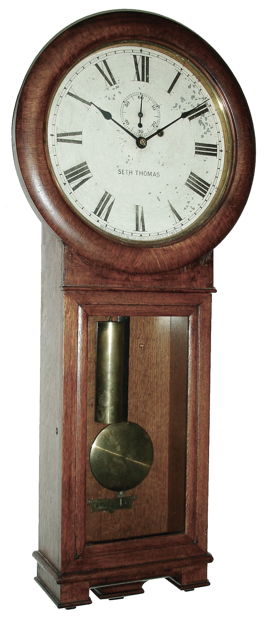 Seth Thomas Clock Co., Thomaston, Conn., ÒRegulator No. 2Ó oak, 8 days, weight-driven wall clock, dated 1895 — Antique Clocks Price Guide