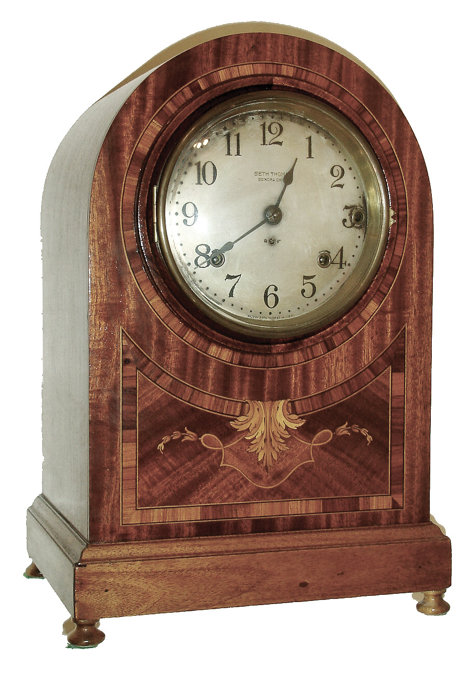 Seth Thomas Clock Co., Thomaston, Conn., 8 days, time and strike, spring brass movement 8 bell Sonora Chime mantel clock, c1911 This clock will play Wittington or Westminster chimes. This is apparently a low production or special order model not shown in S. Thomas catalogs. — Antique Clocks Price Guide