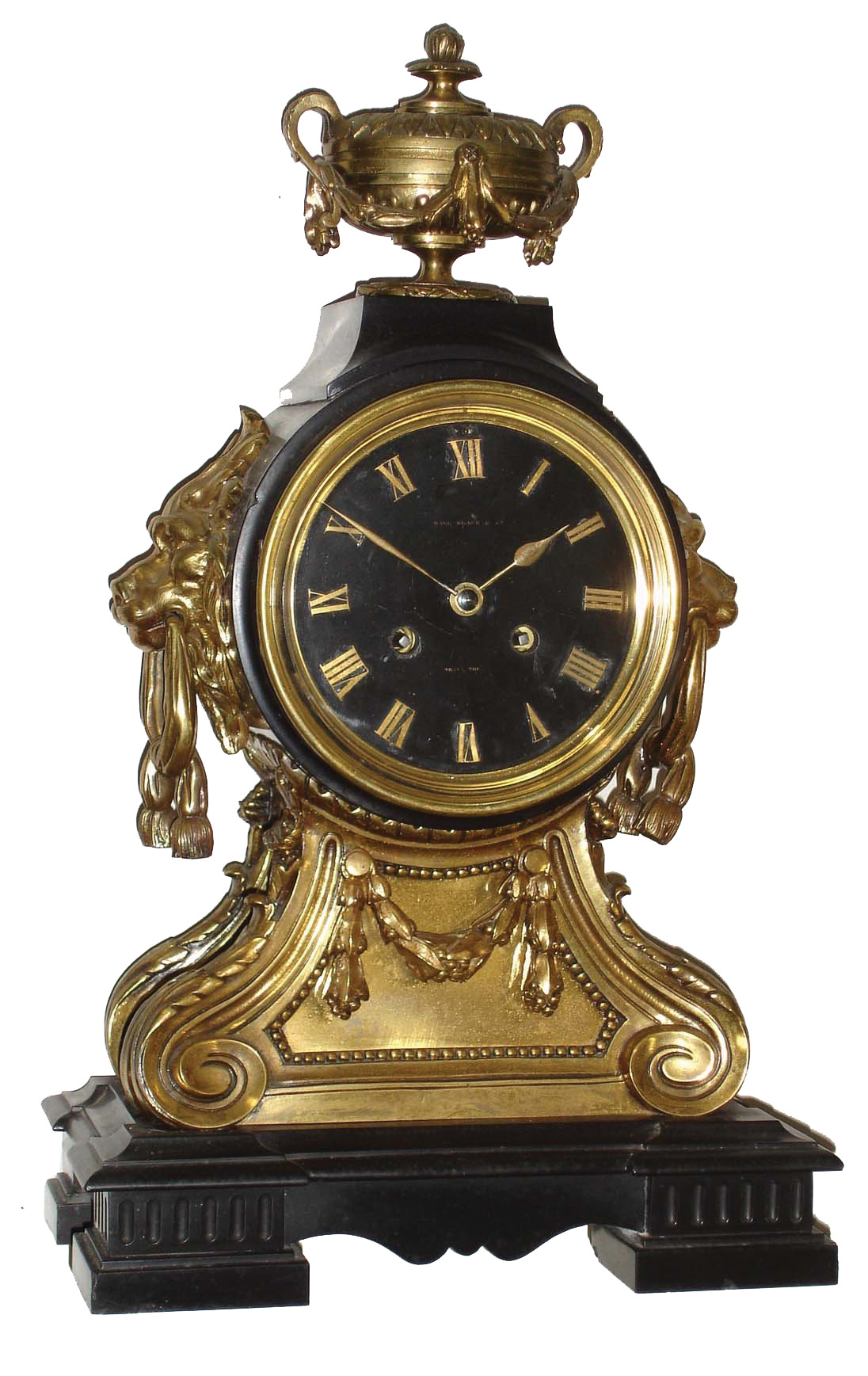 French, for Ball, Black & Co., New York, marble and cast brass mantel clock, Marti Medaille de Bronze, 8 days, time and strike, movement, c1880 — Antique Clocks Price Guide