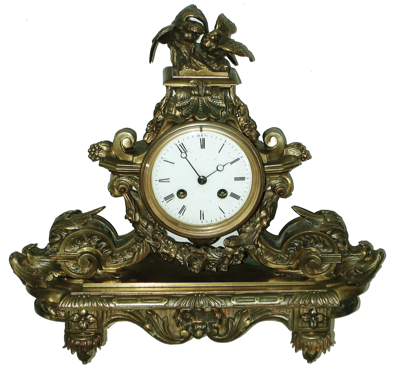 French cast brass, 8 days, time and strike, figural mantel clock, Japy Freres movement, c1880 — Antique Clocks Price Guide