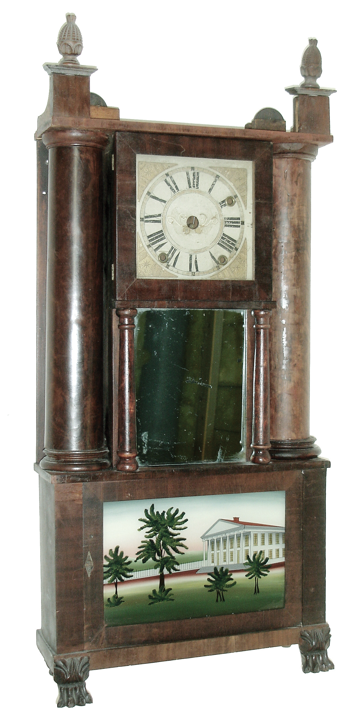Unknown, (Possibly an E. & G.W. Bartholomew), Bristol, Conn., 30 hours, time and strike, weight wood movement hollow column shelf clock, c1835 — Antique Clocks Price Guide