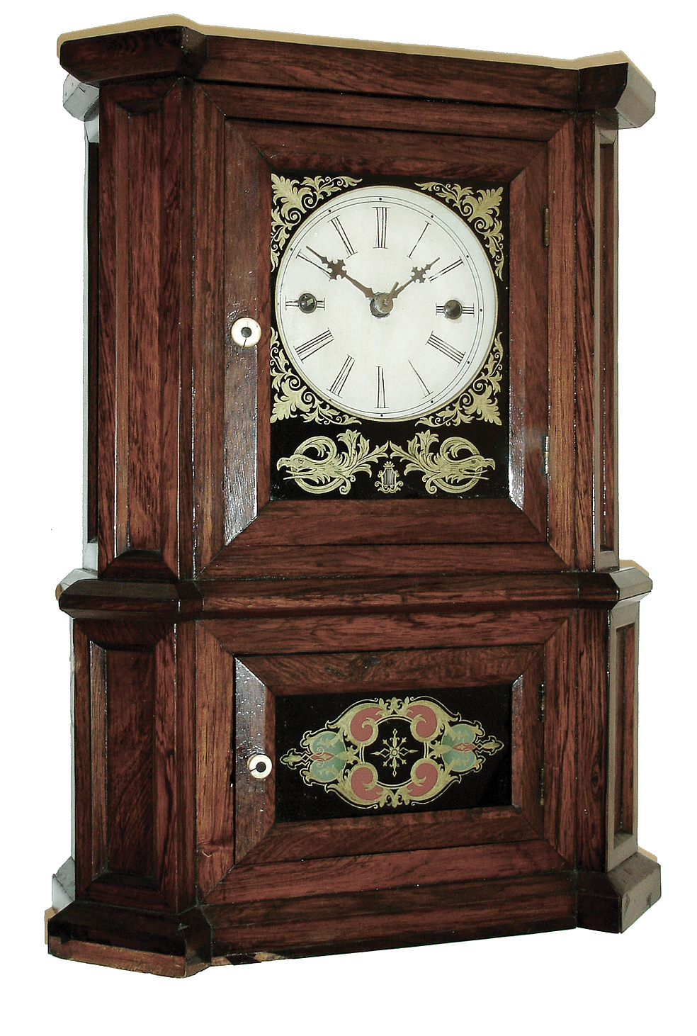 Atkins, Whiting and Co., Bristol, Conn., ÒParlor No. 1Ó rosewood shelf clock with 30 day, time only, Ives wagon spring movement, c1852. — Antique Clocks Price Guide
