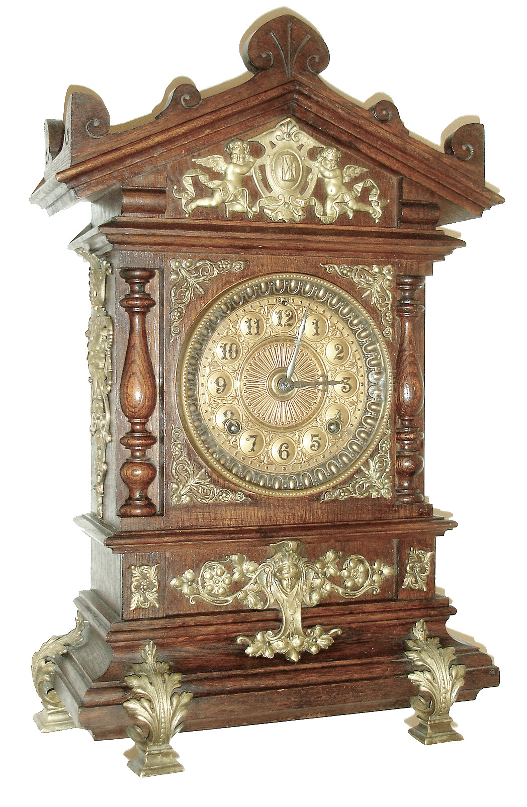 Ansonia Clock Co., Ansonia, Conn., ÒCabinet CÓ 8 days, time and strike, spring brass movement mantel clock, c1894 — Antique Clocks Price Guide