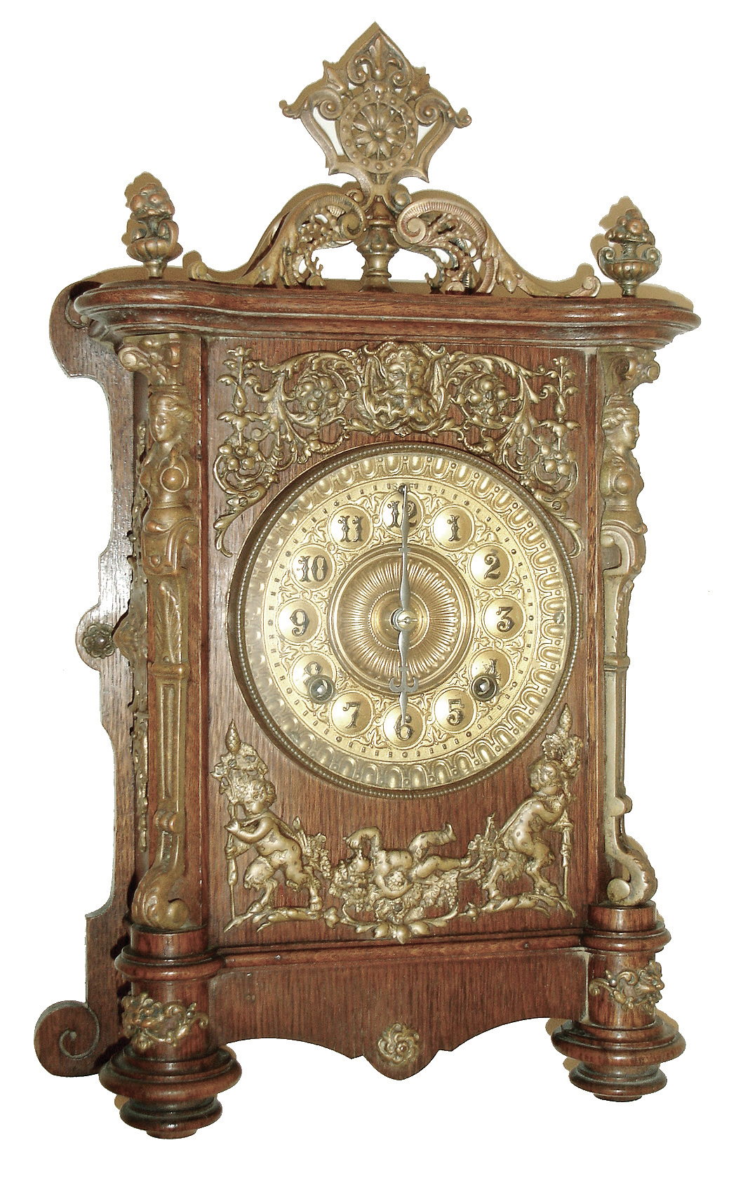 Ansonia Clock Co., Ansonia, Conn., ÒCabinet BÓ 8 days, time and strike, spring brass movement mantel clock, c1894 — Antique Clocks Price Guide