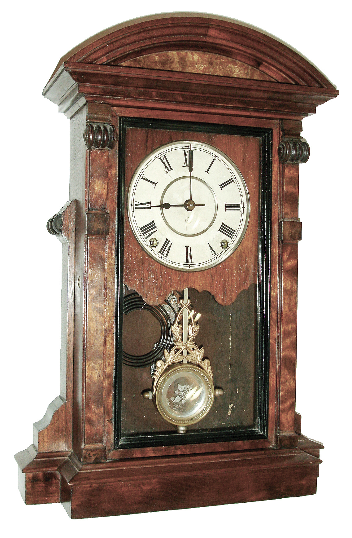 Seth Thomas Clock Co., Thomaston, Conn., ÓSt. PaulÒ model city series mantel clock with spring driven, 8 days, time and strike, movement in a walnut case, c1880. — Antique Clocks Price Guide