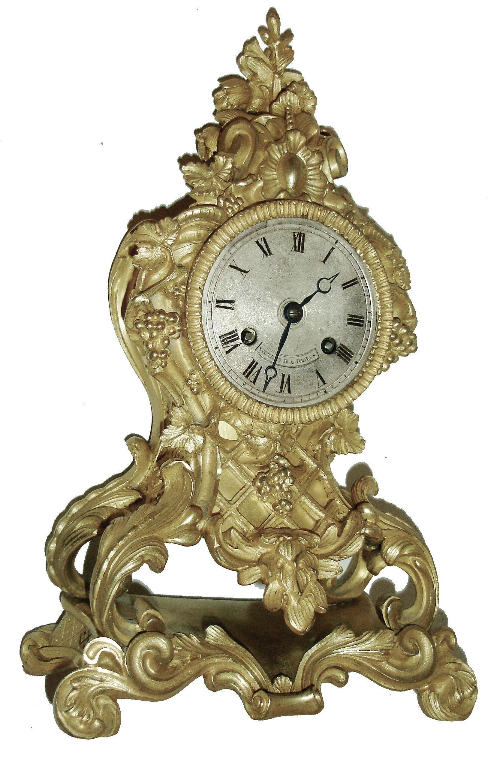 France, Pons, for Silvani B, aÕ Paris (signed on dial & movement), Louis XVI style shelf or mantel clock, bell strike, in an elaborate ormolu case, c1860 — Antique Clocks Price Guide