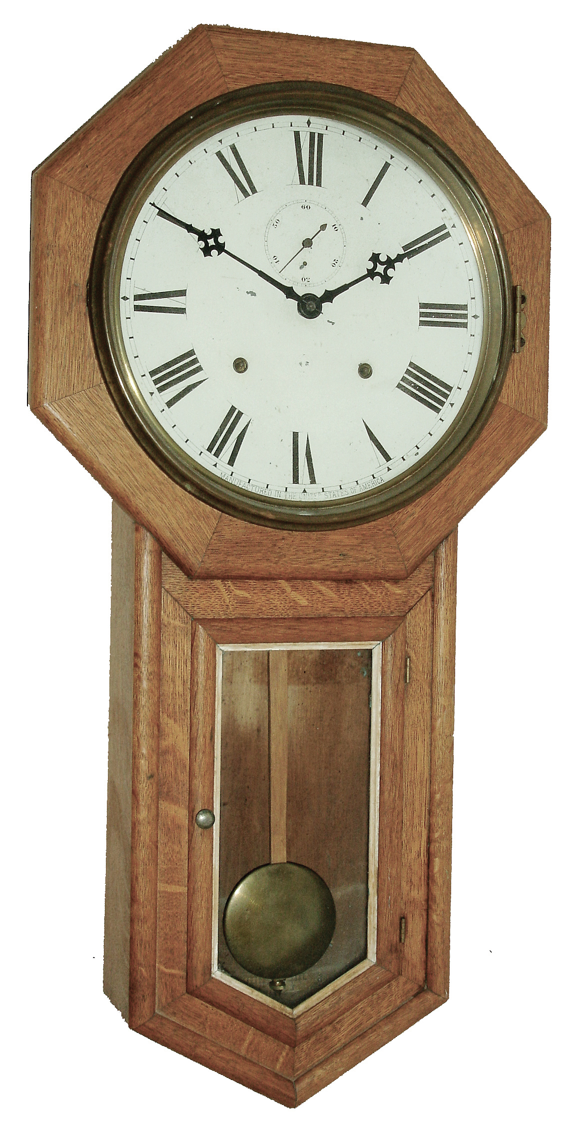 Seth Thomas Clock Co., Thomaston, Conn., ÒWorldÓ wall clock with a spring driven, 8 days, time and strike, movement in an oak case, c1910. — Antique Clocks Price Guide