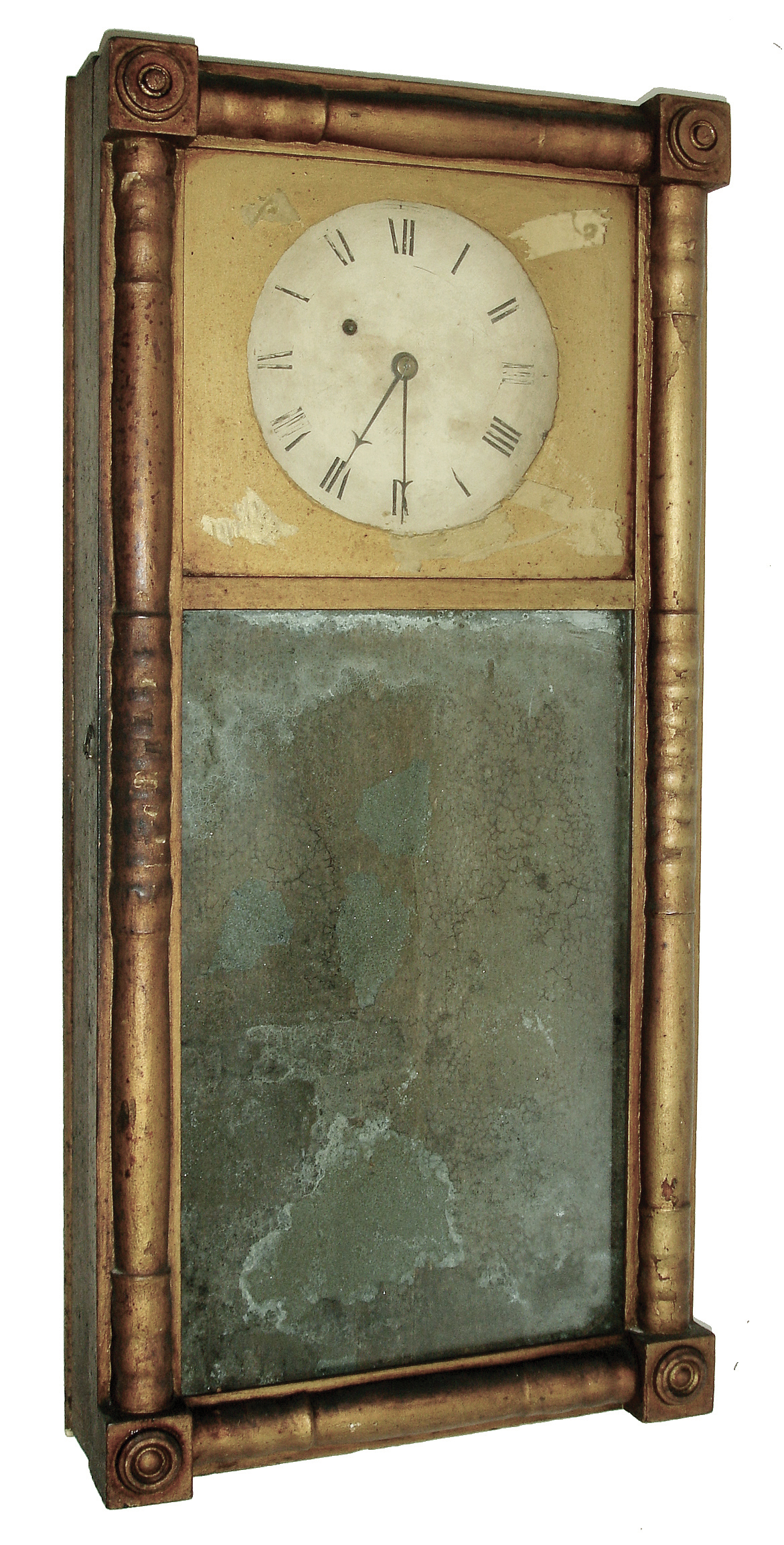 Abel Chandler, Concord, NH, 8 days, brass weight movement New Hampshire Mirror clock, c1835 — Antique Clocks Price Guide