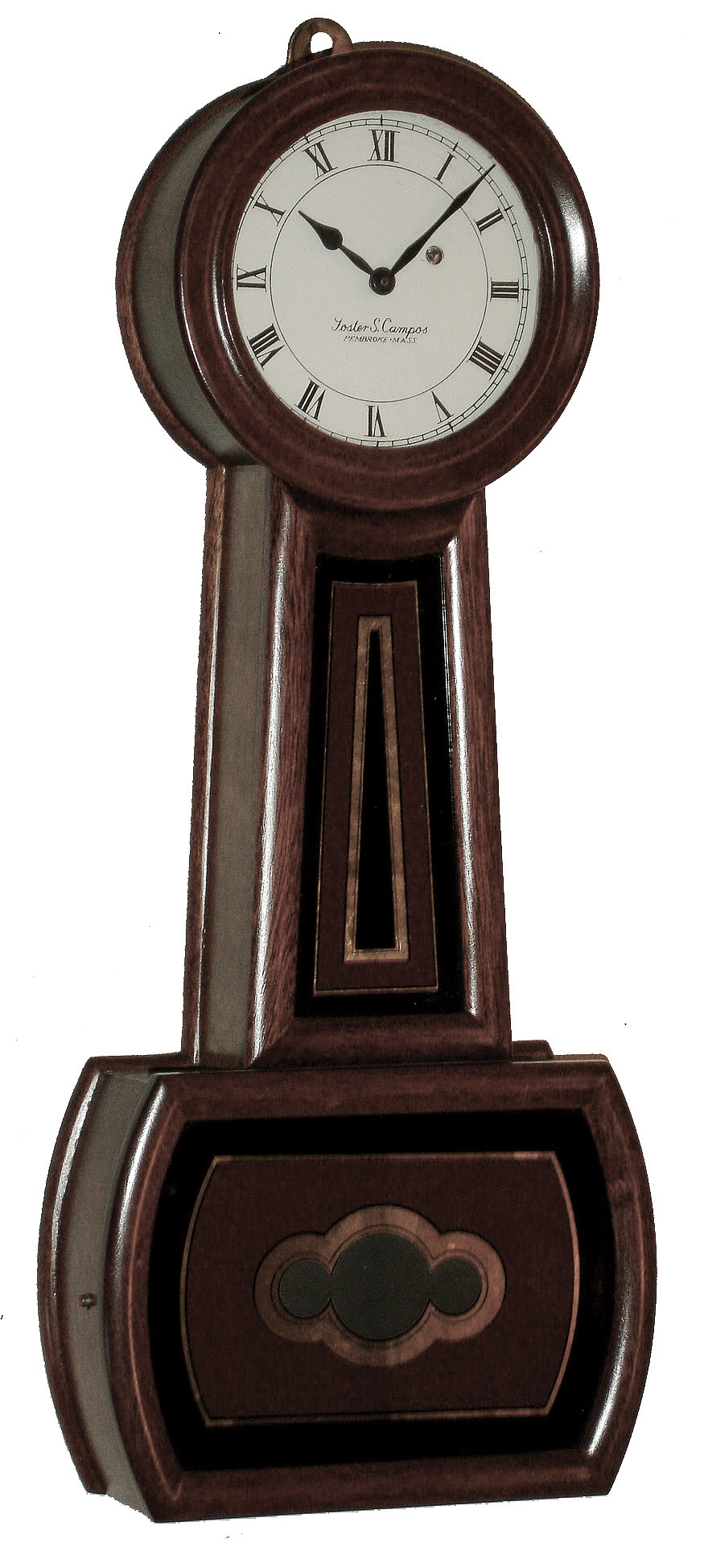 Foster Campos, Pembroke, Mass., miniature reproduction ÒHoward No. 5 BanjoÓ, 8 days, spring driven, timepiece, c1988 — Antique Clocks Price Guide