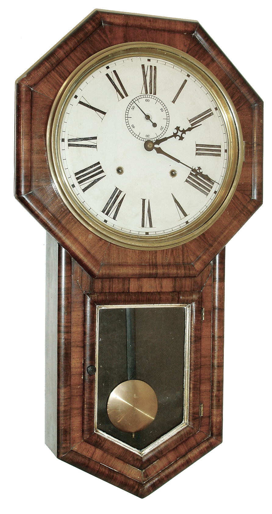 Welch, Spring & Co., Forestville, Conn., ÒVerdiÓ, 8 days, time and strike, spring brass movement wall clock, c1878 — Antique Clocks Price Guide